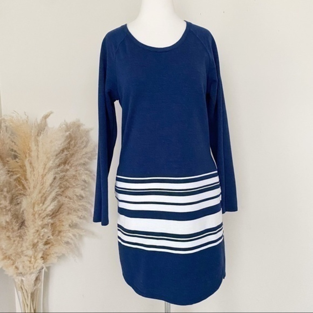 Merona blue and white sweat dress